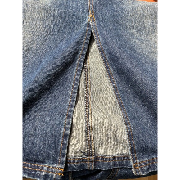 Social Collision Womens Denim Midi Skirt Blue Cargo Pockets Size SM - Picture 7 of 7